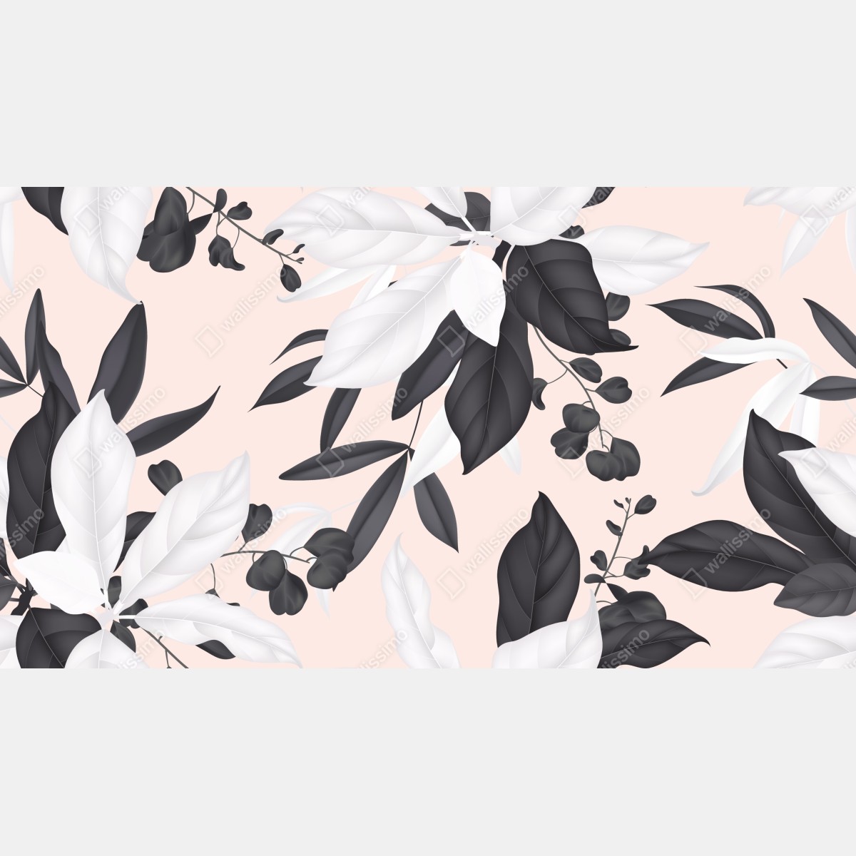 Fototapeta delikatne pastelowe liście botaniczne – Wallissimo® Fototapeta delikatne pastelowe liście botaniczne – Wallissimo®