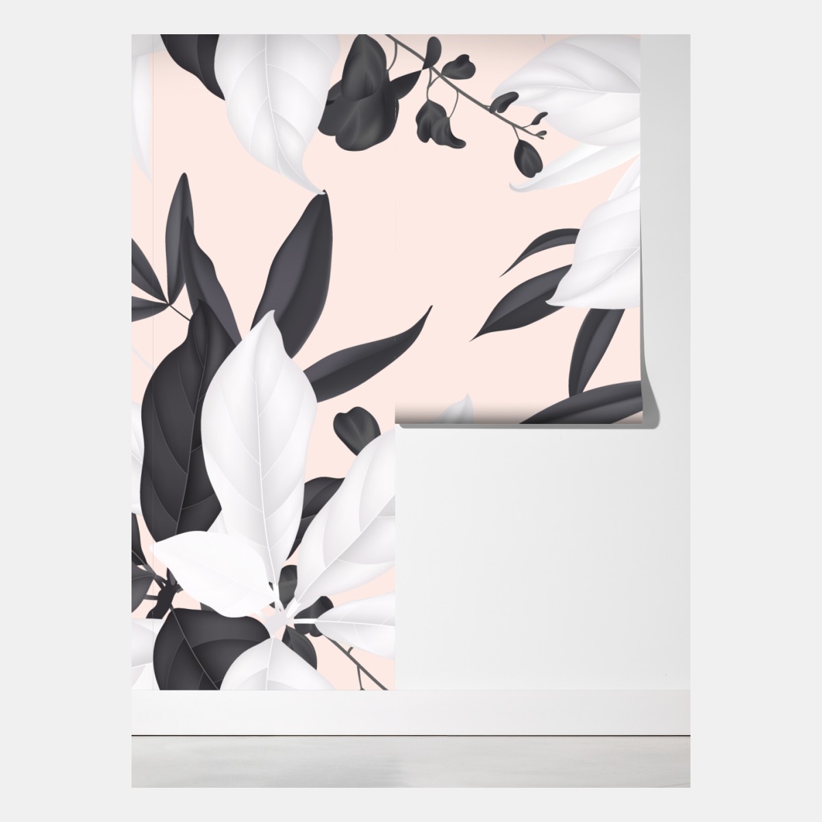 Fototapeta delikatne pastelowe liście botaniczne – Wallissimo® Fototapeta delikatne pastelowe liście botaniczne – Wallissimo®