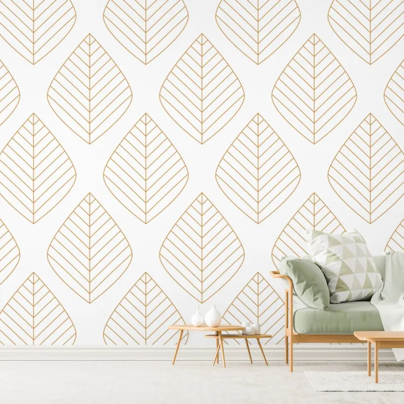 Wall mural elegant gold leaf geometric pattern