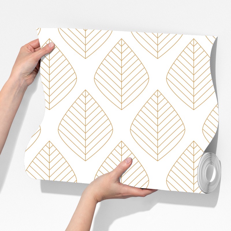 Fototapeta elegancki złoty geometryczny wzór liści – Wallissimo® Fototapeta elegancki złoty geometryczny wzór liści – Wallissimo®