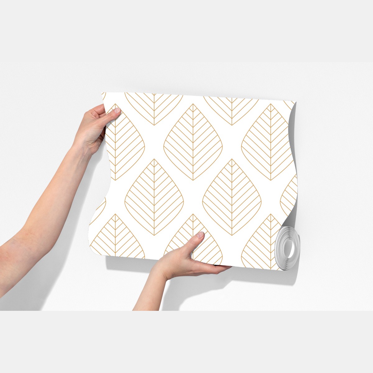 Fototapeta elegancki złoty geometryczny wzór liści – Wallissimo® Fototapeta elegancki złoty geometryczny wzór liści – Wallissimo®