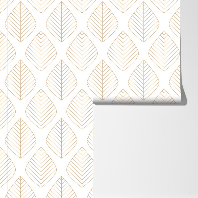 Fototapeta elegancki złoty geometryczny wzór liści – Wallissimo® Fototapeta elegancki złoty geometryczny wzór liści – Wallissimo®