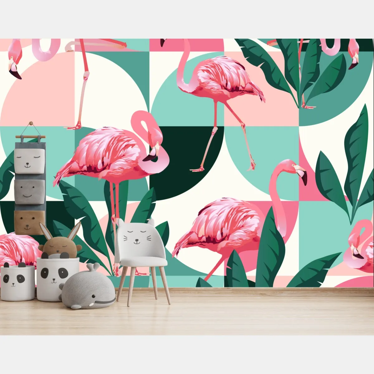 Fototapeta wzór z różowymi flamingami – Wallissimo® Fototapeta wzór z różowymi flamingami – Wallissimo®