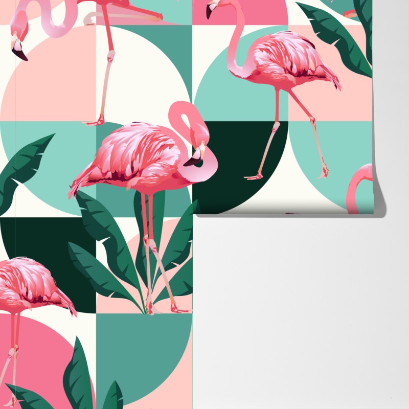 Fototapeta wzór z różowymi flamingami – Wallissimo® Fototapeta wzór z różowymi flamingami – Wallissimo®