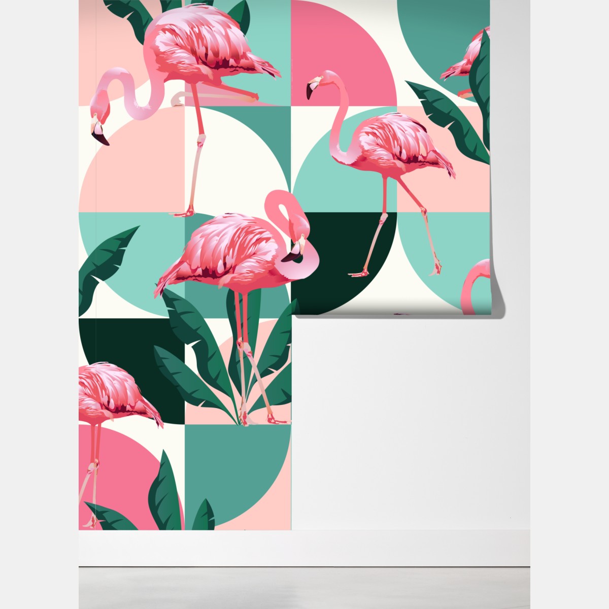 Fototapeta wzór z różowymi flamingami – Wallissimo® Fototapeta wzór z różowymi flamingami – Wallissimo®