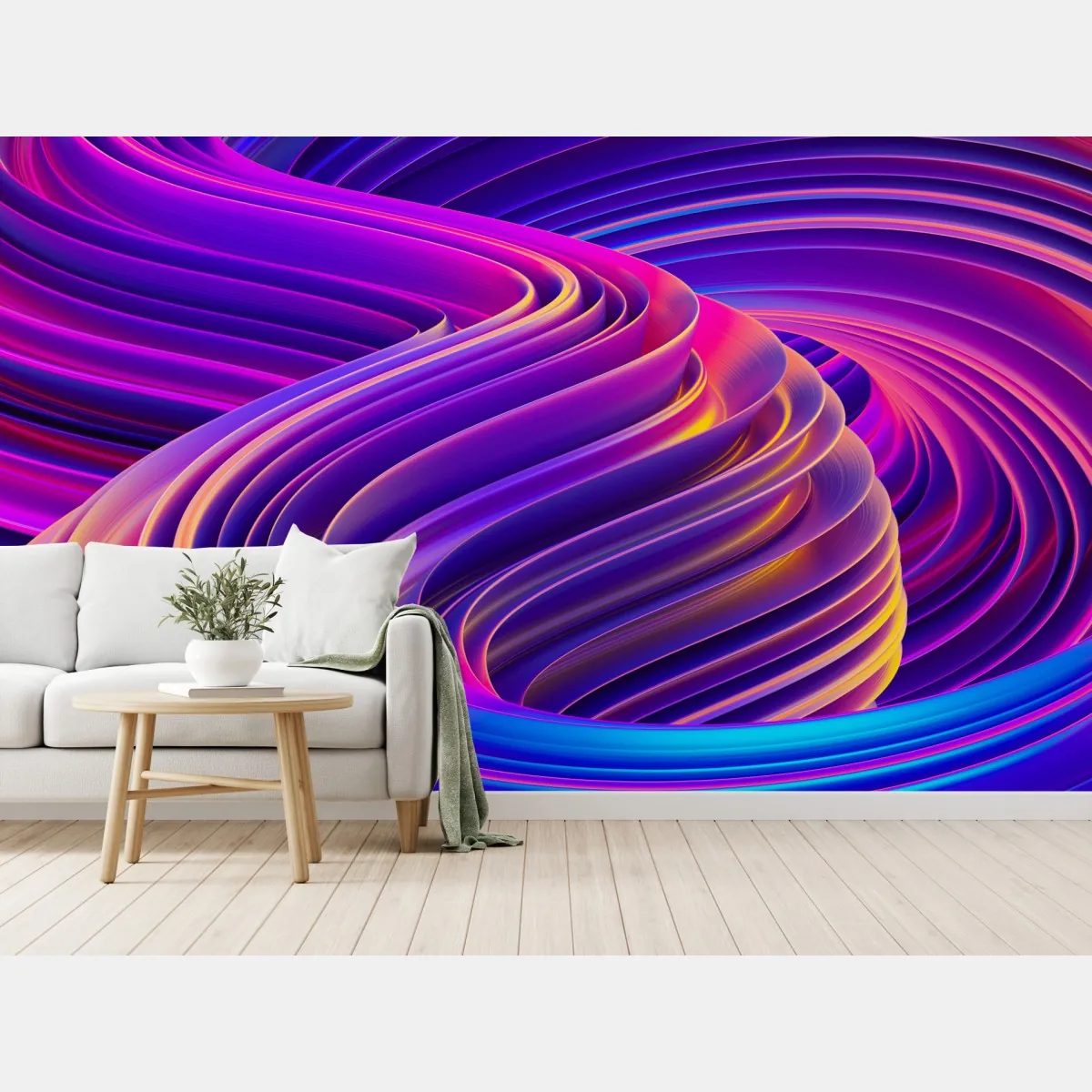 Fototapeta intensywny fioletowy 3d wir wstęg – Wallissimo® Fototapeta intensywny fioletowy 3d wir wstęg – Wallissimo®