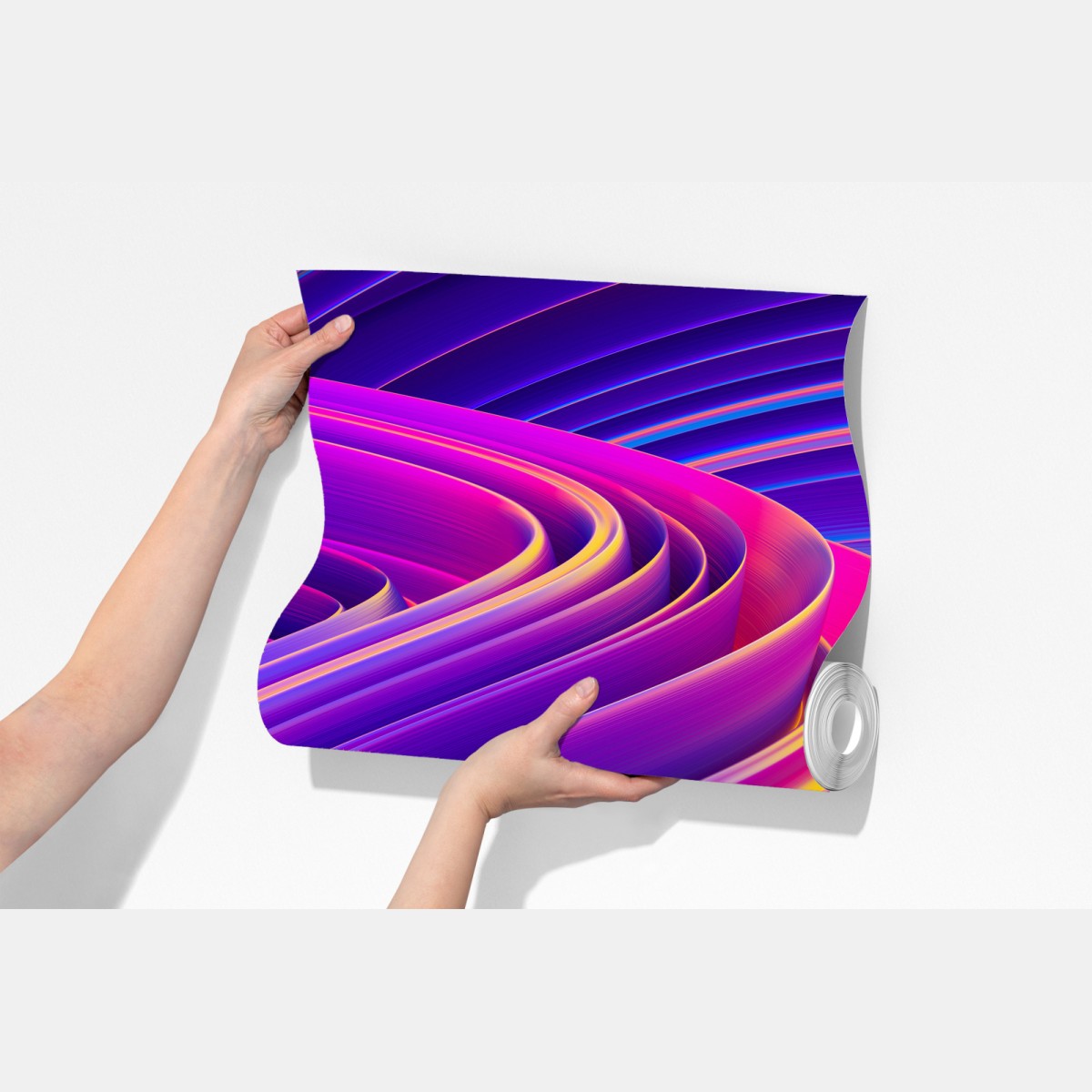 Fototapeta intensywny fioletowy 3d wir wstęg – Wallissimo® Fototapeta intensywny fioletowy 3d wir wstęg – Wallissimo®