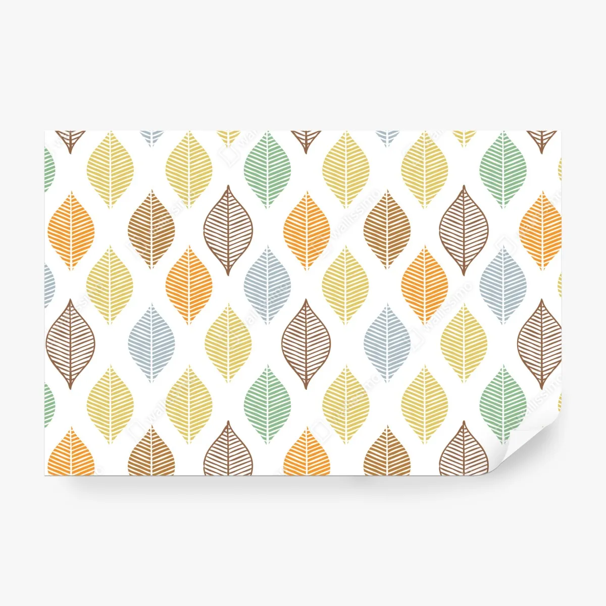 Fototapeta pastelowy wzór liści na ścianę – Wallissimo® Fototapeta pastelowy wzór liści na ścianę – Wallissimo®