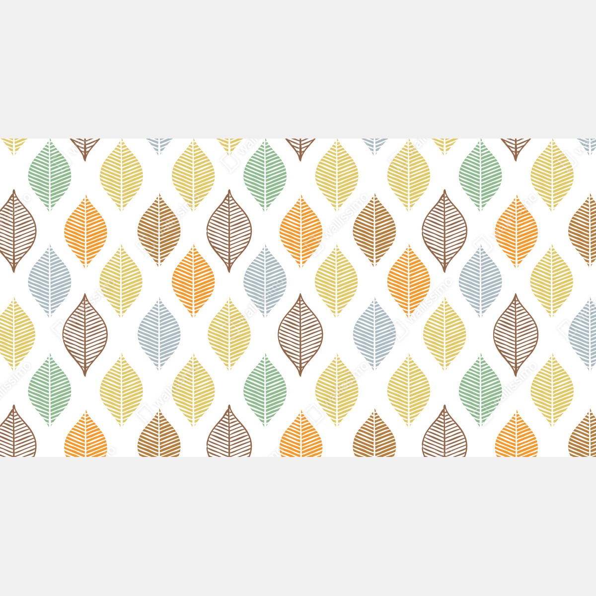 Fototapeta pastelowy wzór liści na ścianę – Wallissimo® Fototapeta pastelowy wzór liści na ścianę – Wallissimo®