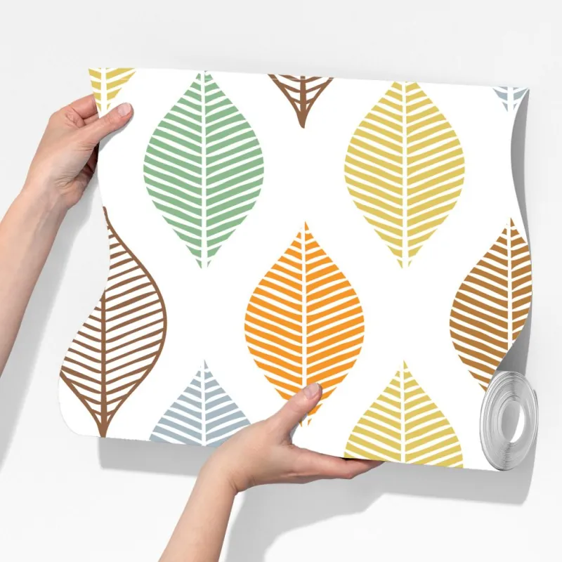 Fototapeta pastelowy wzór liści na ścianę – Wallissimo® Fototapeta pastelowy wzór liści na ścianę – Wallissimo®