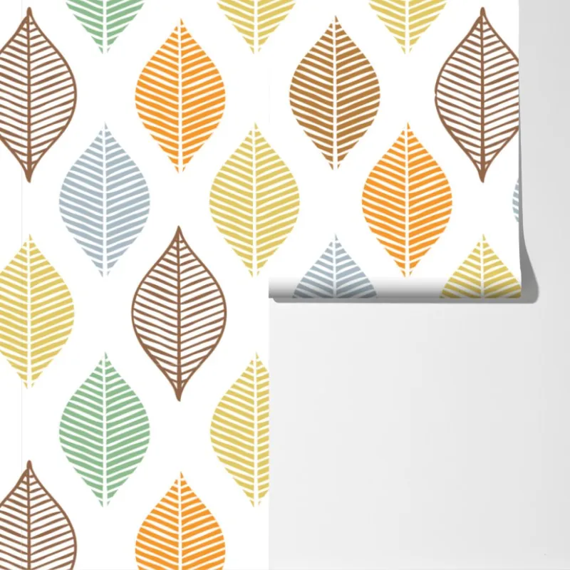 Fototapeta pastelowy wzór liści na ścianę – Wallissimo® Fototapeta pastelowy wzór liści na ścianę – Wallissimo®