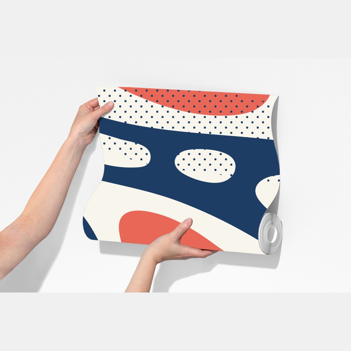 Fototapeta retro koralowo-granatowy abstrakcyjny wzór – Wallissimo® Fototapeta retro koralowo-granatowy abstrakcyjny wzór – Wallissimo®