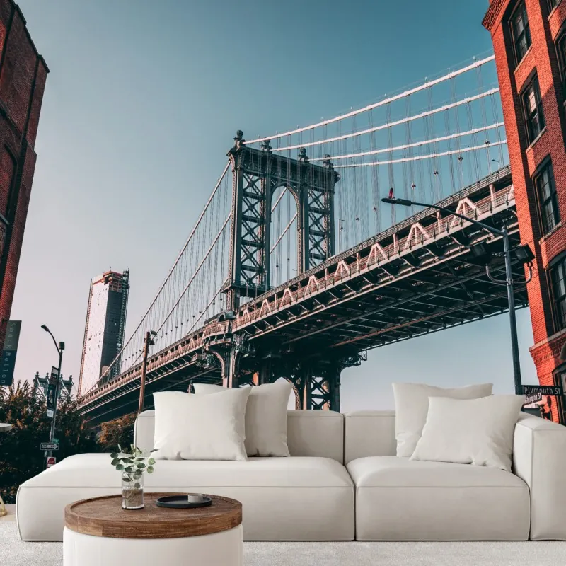 Wall mural Manhattan bridge urban perspective