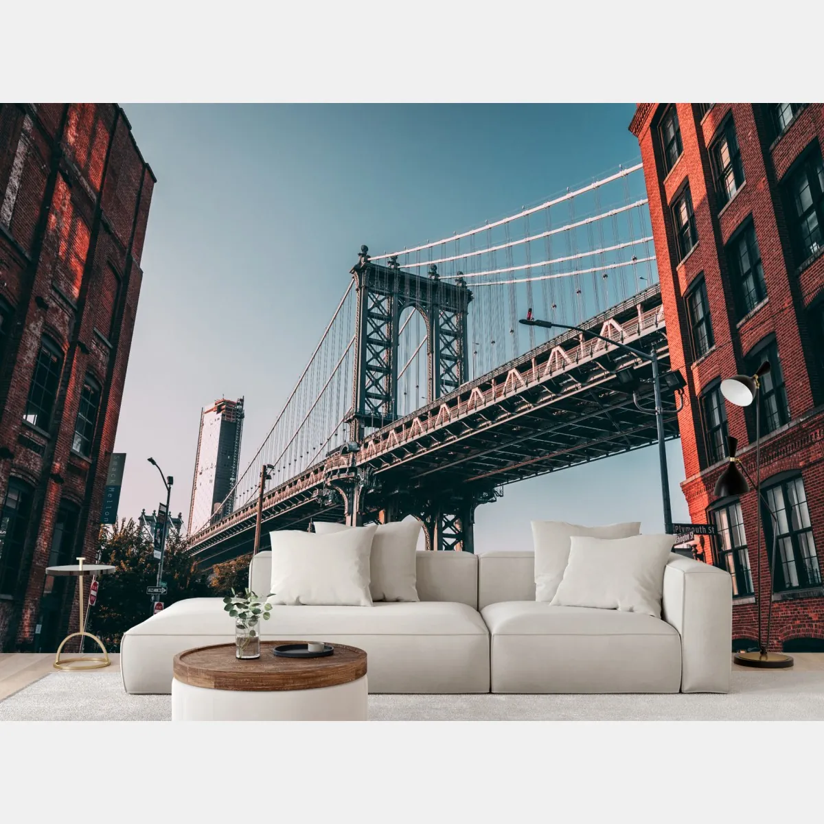 Fototapeta Manhattan most w miejskiej perspektywie – Wallissimo® Fototapeta Manhattan most w miejskiej perspektywie – Wallissimo®