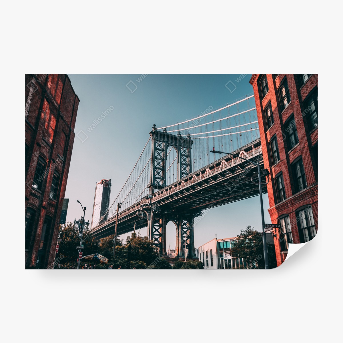 Fototapeta Manhattan most w miejskiej perspektywie – Wallissimo® Fototapeta Manhattan most w miejskiej perspektywie – Wallissimo®
