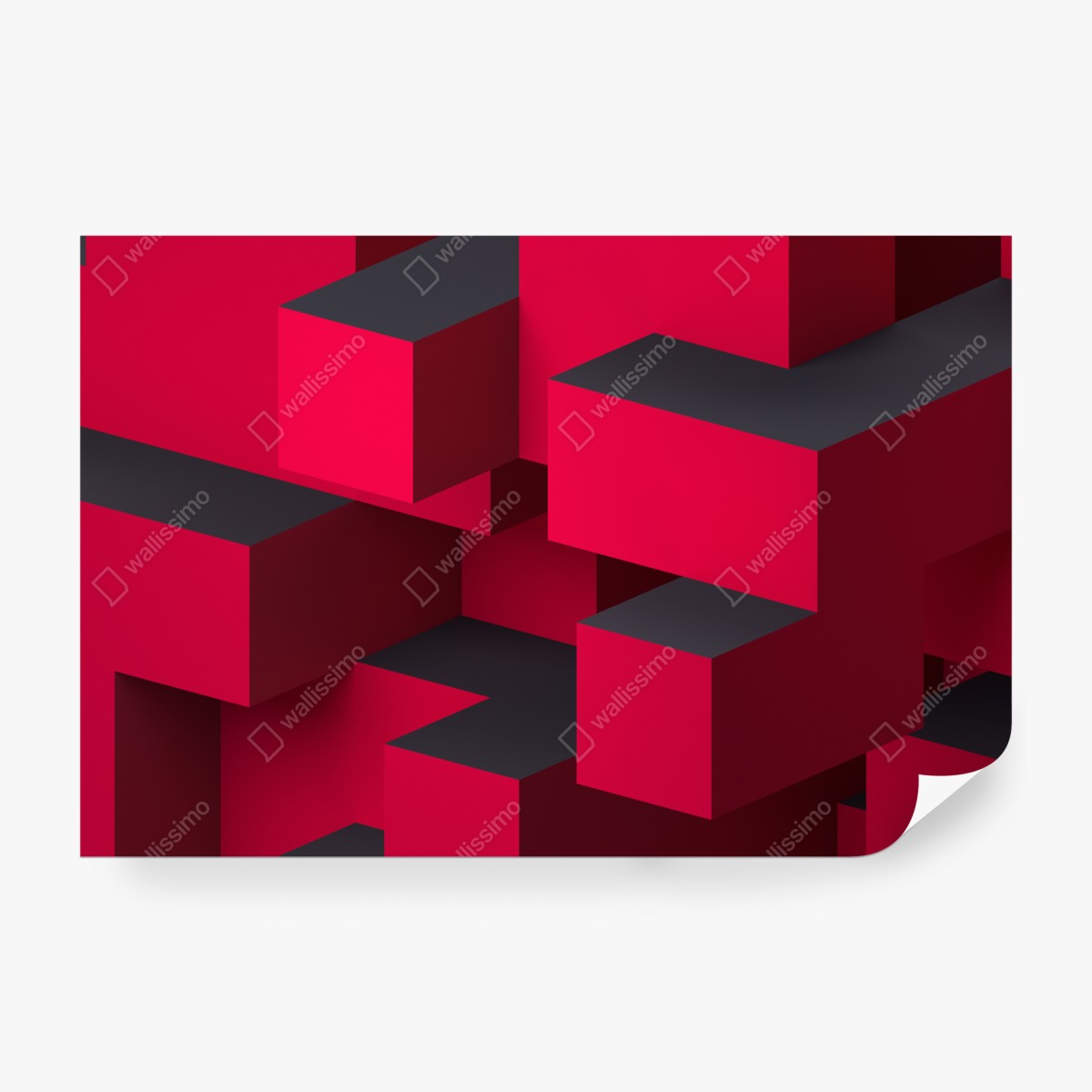 Fototapeta odważne czerwone geometryczne bloki – Wallissimo® Fototapeta odważne czerwone geometryczne bloki – Wallissimo®