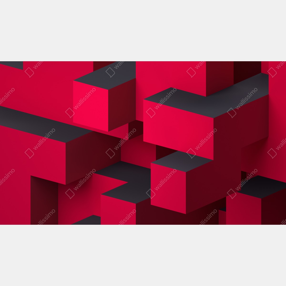 Fototapeta odważne czerwone geometryczne bloki – Wallissimo® Fototapeta odważne czerwone geometryczne bloki – Wallissimo®