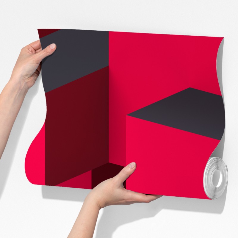 Fototapeta odważne czerwone geometryczne bloki – Wallissimo® Fototapeta odważne czerwone geometryczne bloki – Wallissimo®