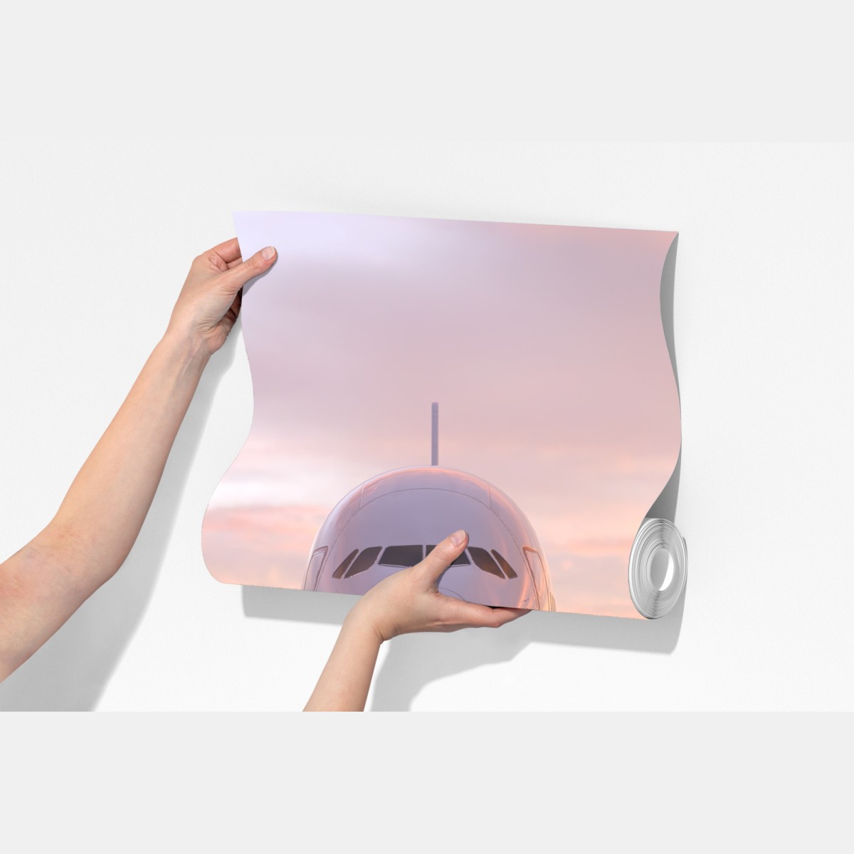 Fototapeta odrzutowiec na pasie startowym o zachodzie słońca – Wallissimo® Fototapeta odrzutowiec na pasie startowym o zachodzie słońca – Wallissimo®