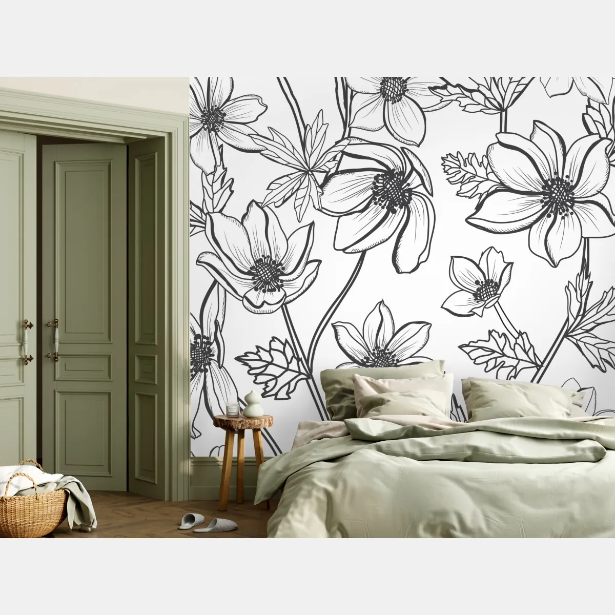 Fototapeta botaniczny rysunek kwiatowy – Wallissimo® Fototapeta botaniczny rysunek kwiatowy – Wallissimo®