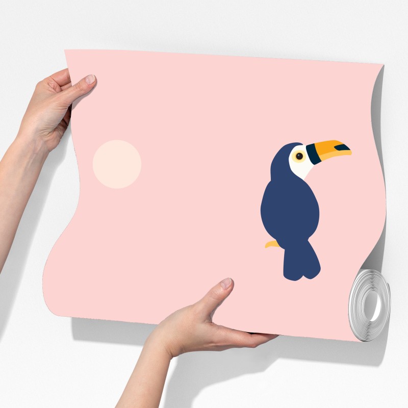 Fototapeta wesoły wzór z tukanami na pastelowym różu – Wallissimo® Fototapeta wesoły wzór z tukanami na pastelowym różu – Wallissimo®