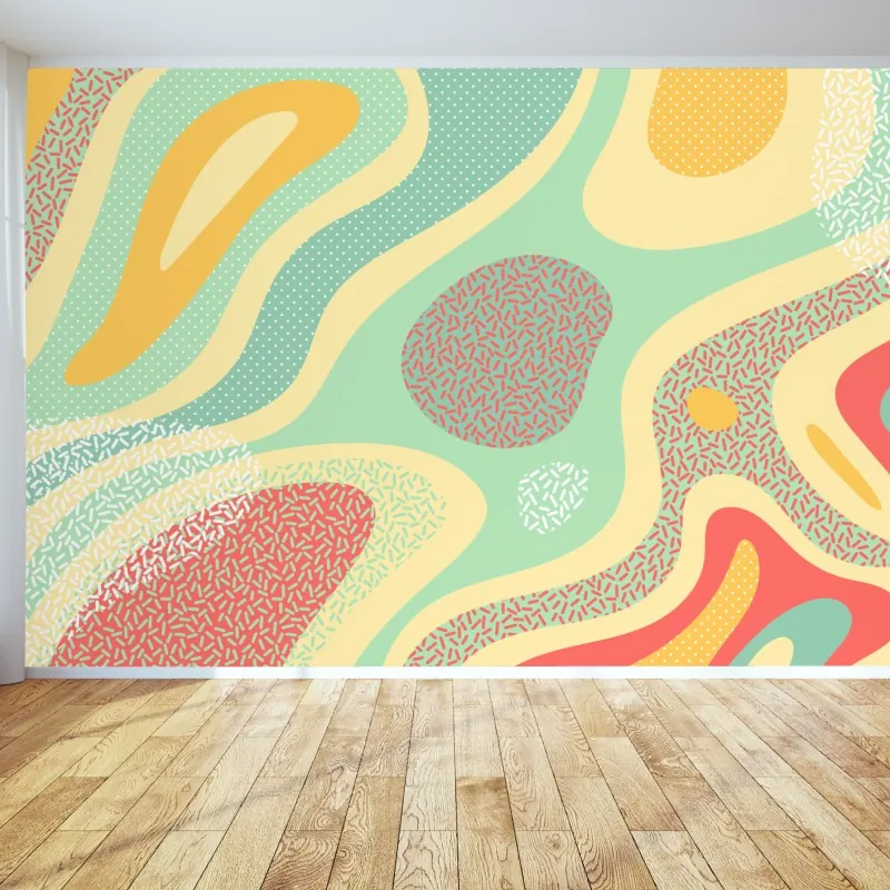 Wall mural pastel organic abstract pattern
