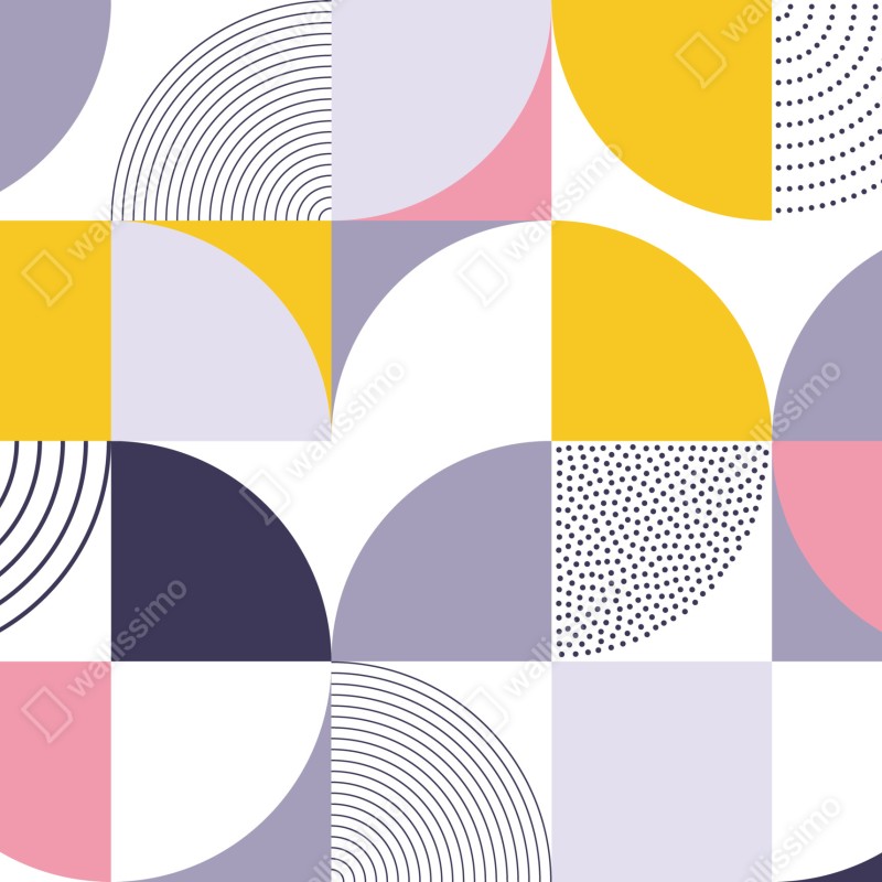 Fototapeta pastelowy geometryczny wzór z półkolami – Wallissimo® Fototapeta pastelowy geometryczny wzór z półkolami – Wallissimo®
