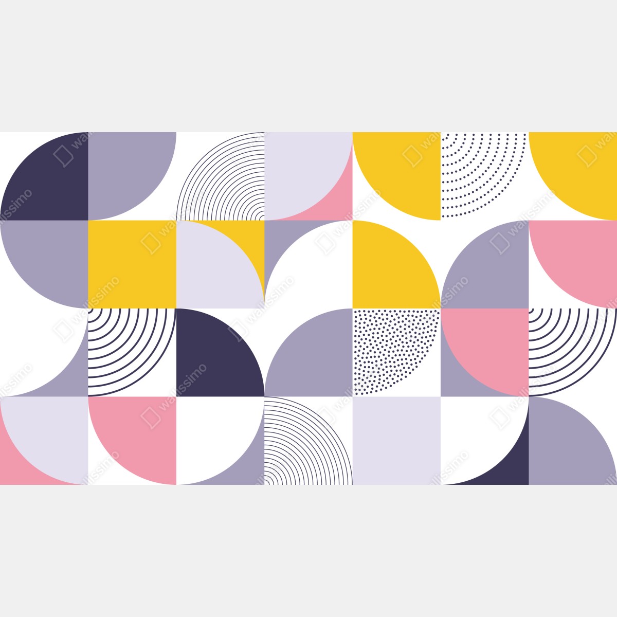 Fototapeta pastelowy geometryczny wzór z półkolami – Wallissimo® Fototapeta pastelowy geometryczny wzór z półkolami – Wallissimo®