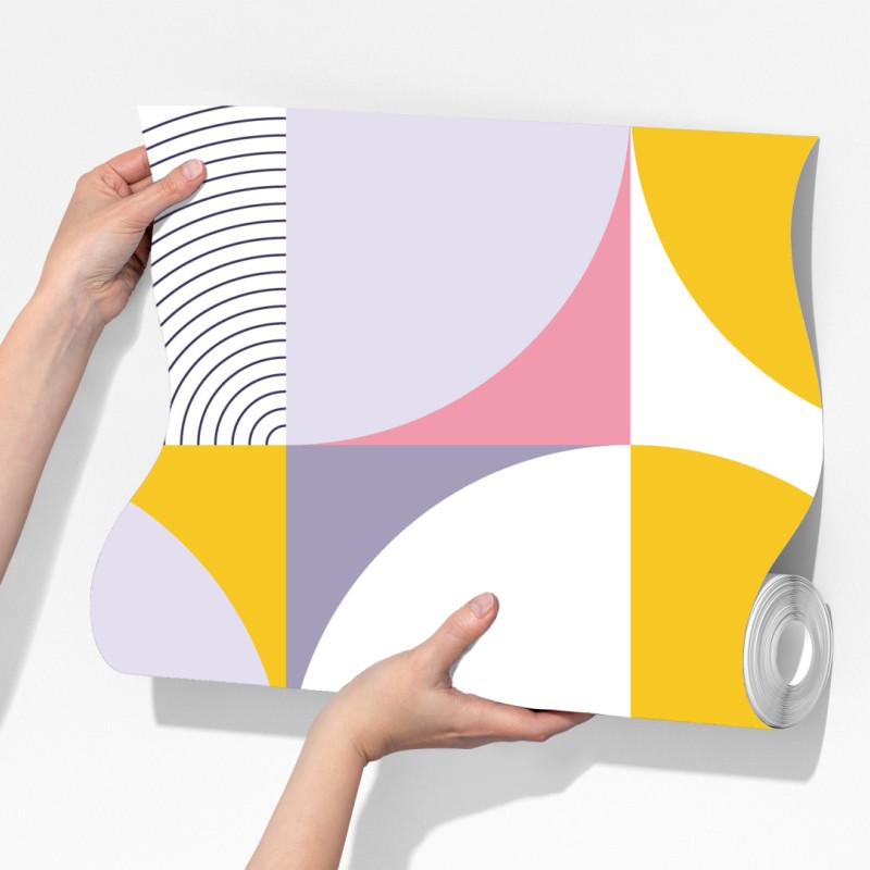 Fototapeta pastelowy geometryczny wzór z półkolami – Wallissimo® Fototapeta pastelowy geometryczny wzór z półkolami – Wallissimo®