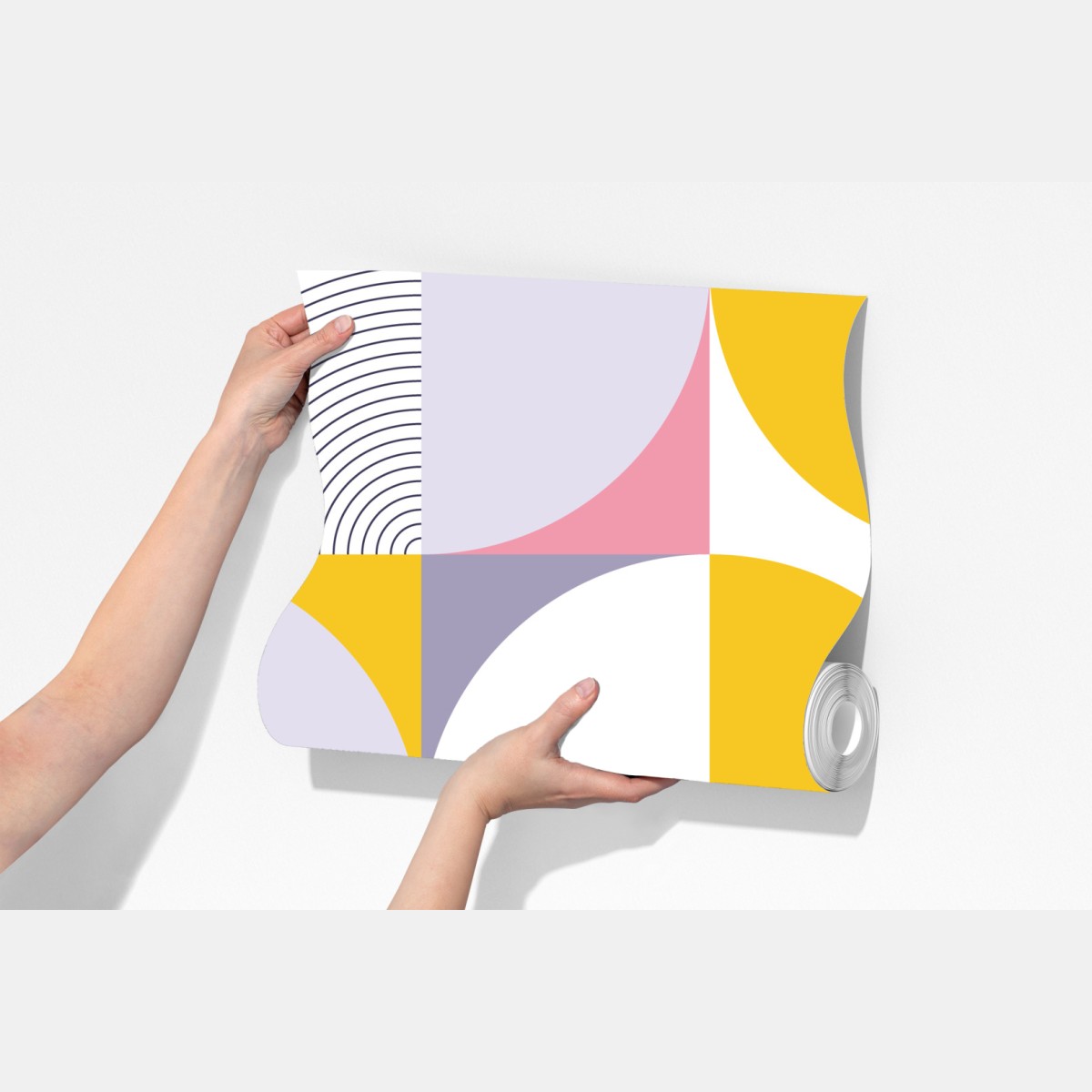 Fototapeta pastelowy geometryczny wzór z półkolami – Wallissimo® Fototapeta pastelowy geometryczny wzór z półkolami – Wallissimo®