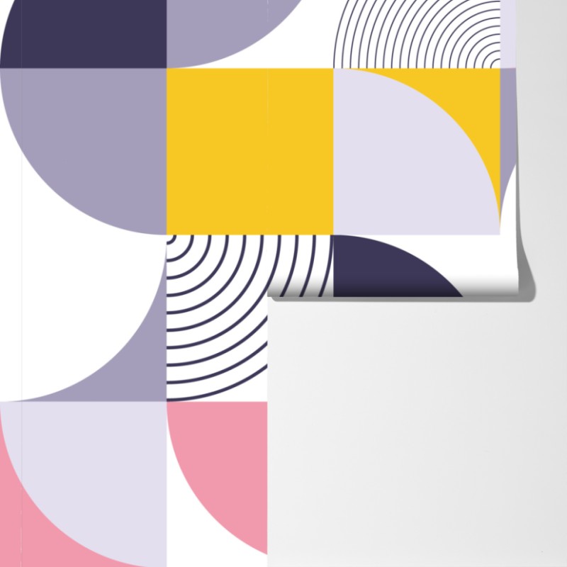 Fototapeta pastelowy geometryczny wzór z półkolami – Wallissimo® Fototapeta pastelowy geometryczny wzór z półkolami – Wallissimo®