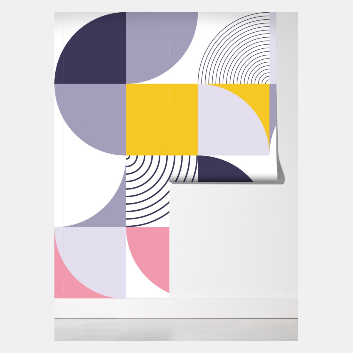 Fototapeta pastelowy geometryczny wzór z półkolami – Wallissimo® Fototapeta pastelowy geometryczny wzór z półkolami – Wallissimo®