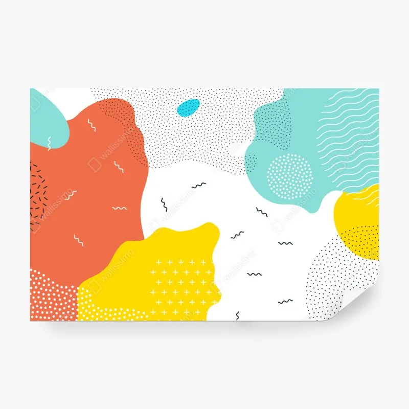 Wall mural playful abstract shapes in vibrant colors