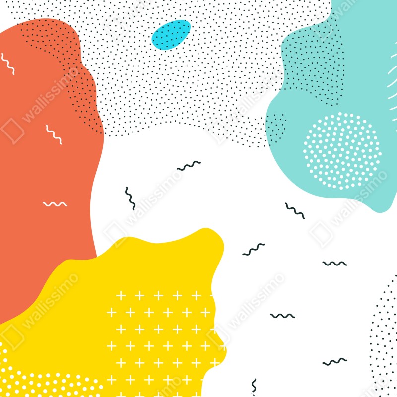 Fototapeta zabawne abstrakcyjne kształty w żywych kolorach – Wallissimo® Fototapeta zabawne abstrakcyjne kształty w żywych kolorach – Wallissimo®