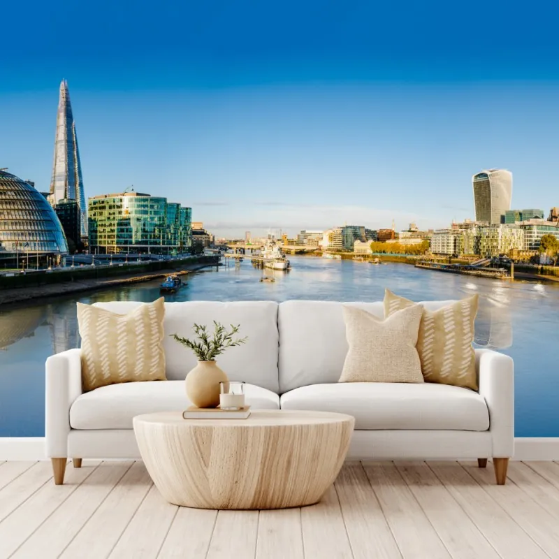 Wall mural London panoramic skyline over the river