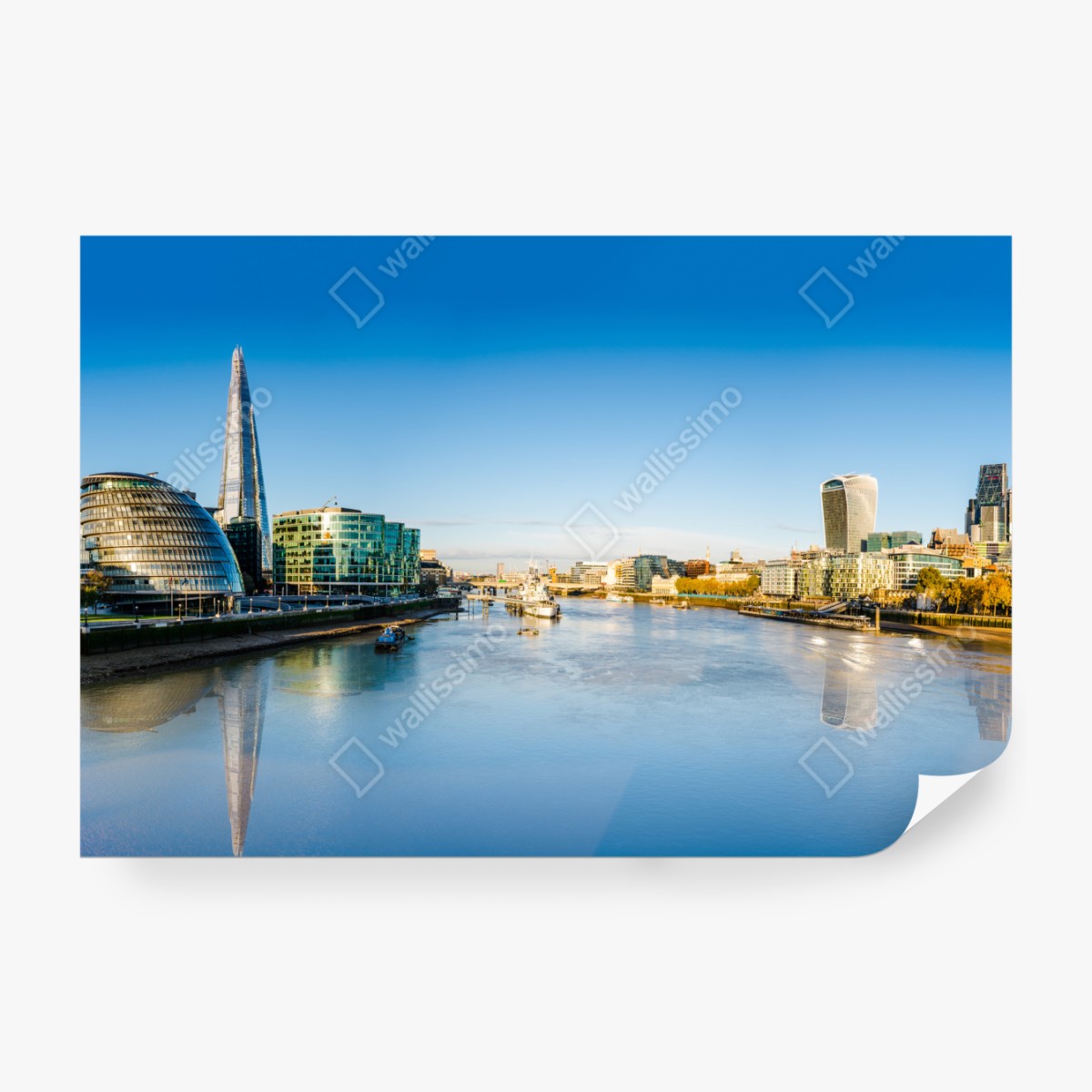 Fototapeta Londyn panoramiczny widok nad Tamizą – Wallissimo® Fototapeta Londyn panoramiczny widok nad Tamizą – Wallissimo®