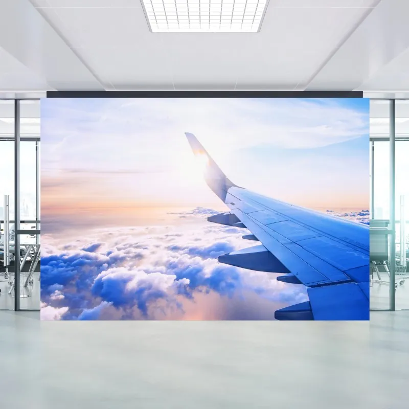 Wall mural above the clouds aerial view