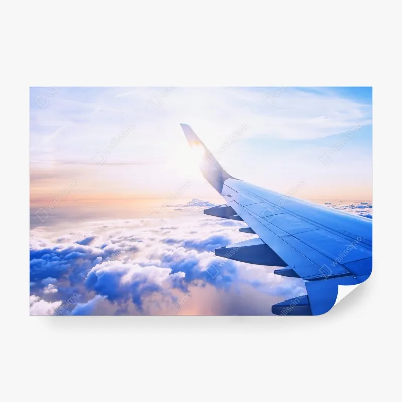 Wall mural above the clouds aerial view