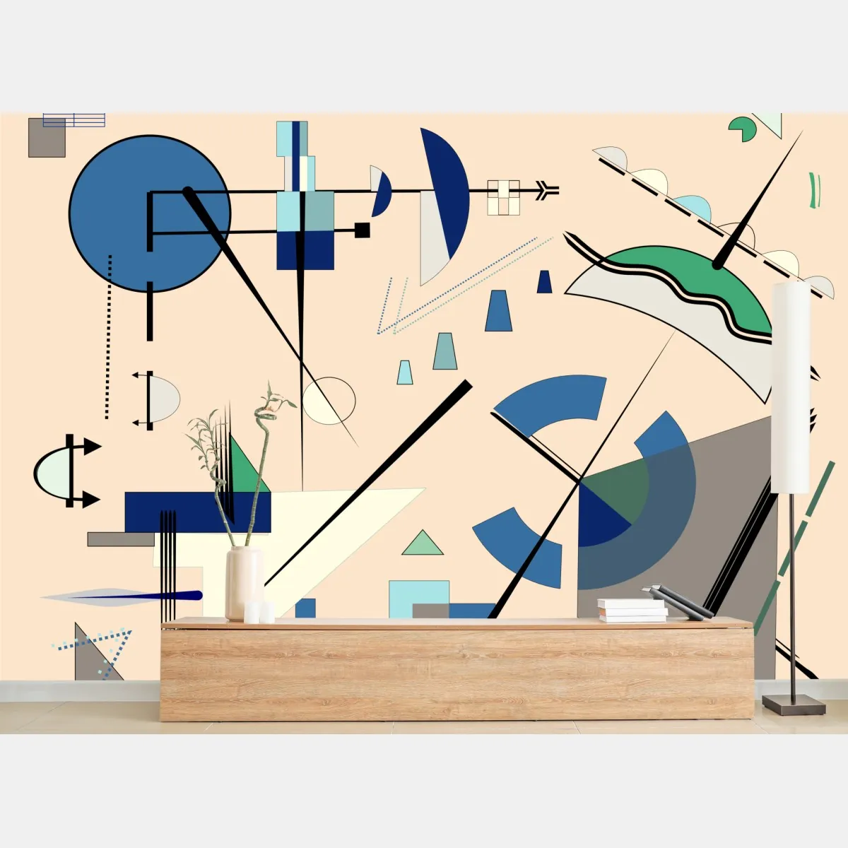 Fototapeta geometryczna kompozycja w pastelach – Wallissimo® Fototapeta geometryczna kompozycja w pastelach – Wallissimo®