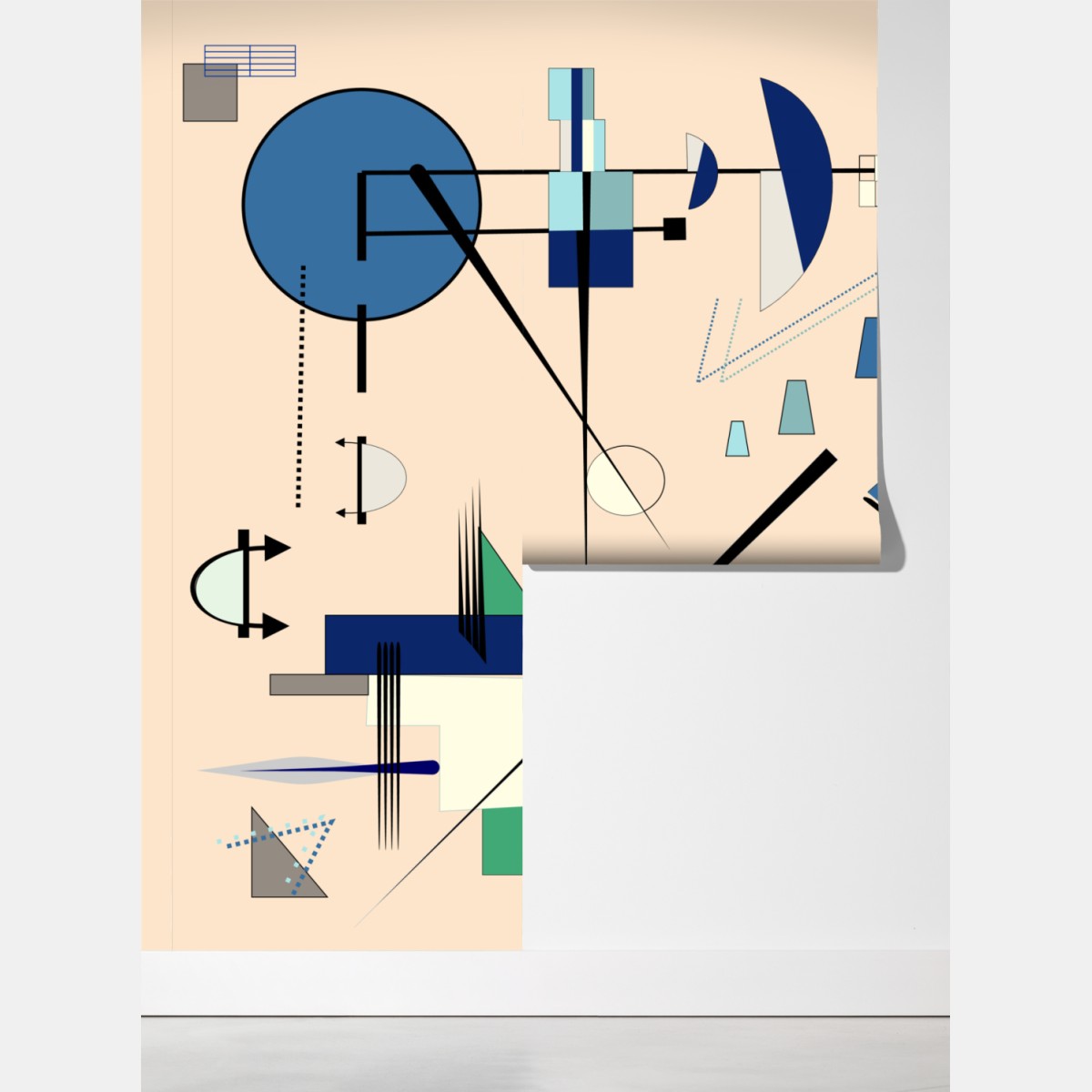 Fototapeta geometryczna kompozycja w pastelach – Wallissimo® Fototapeta geometryczna kompozycja w pastelach – Wallissimo®