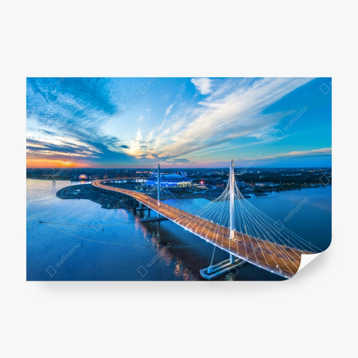 Fototapeta Sankt Petersburg panorama mostu o zmierzchu – Wallissimo® Fototapeta Sankt Petersburg panorama mostu o zmierzchu – Wallissimo®