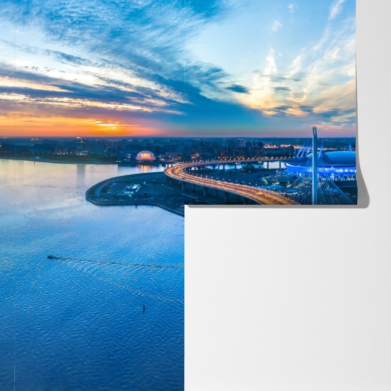 Fototapeta Sankt Petersburg panorama mostu o zmierzchu – Wallissimo® Fototapeta Sankt Petersburg panorama mostu o zmierzchu – Wallissimo®