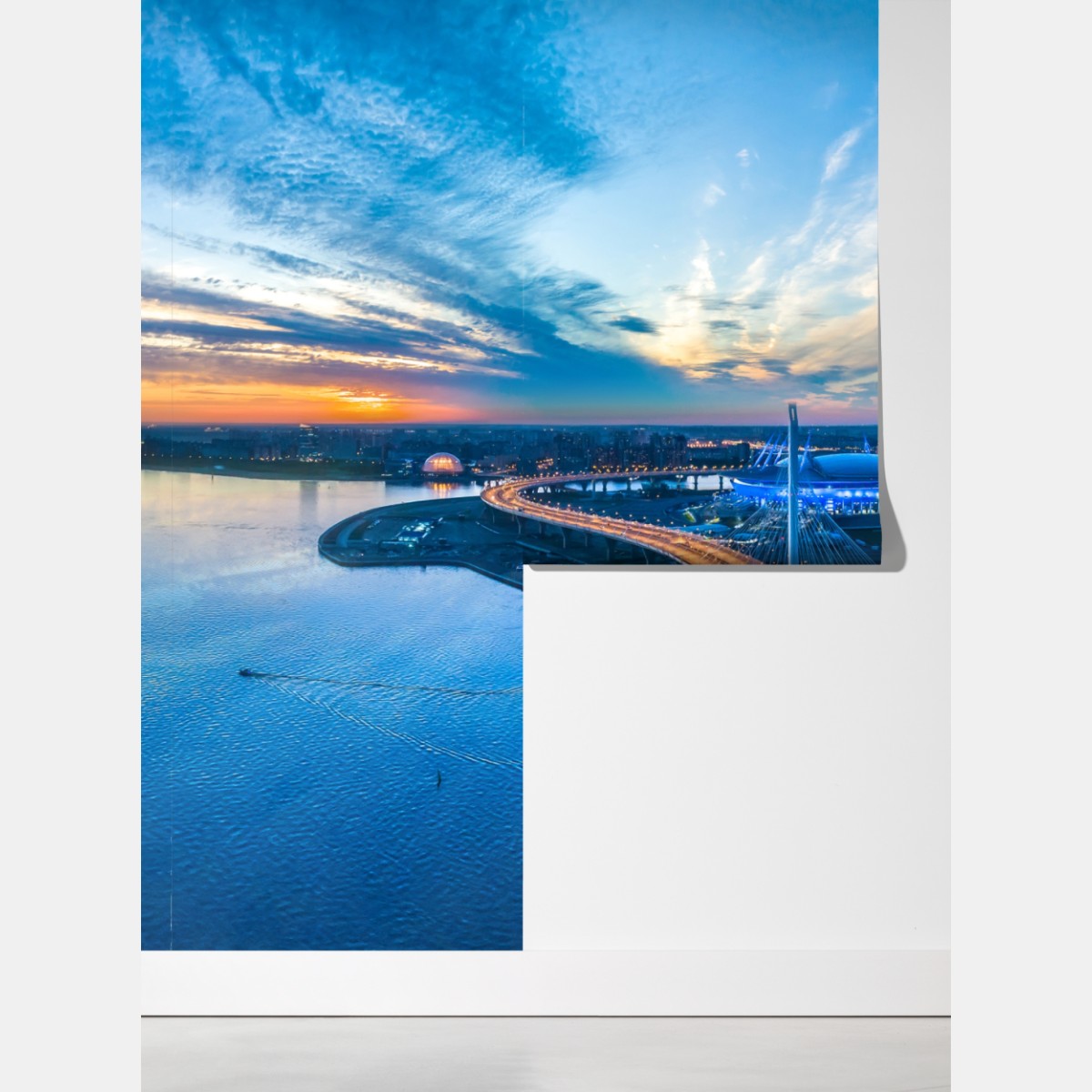 Fototapeta Sankt Petersburg panorama mostu o zmierzchu – Wallissimo® Fototapeta Sankt Petersburg panorama mostu o zmierzchu – Wallissimo®