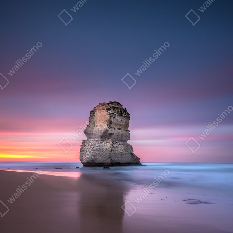 Fototapeta spokojny morski pejzaż z formacjami skalnymi o zachodzie słońca – Wallissimo® Fototapeta spokojny morski pejzaż z formacjami skalnymi o zachodzie słońca – Wallissimo®