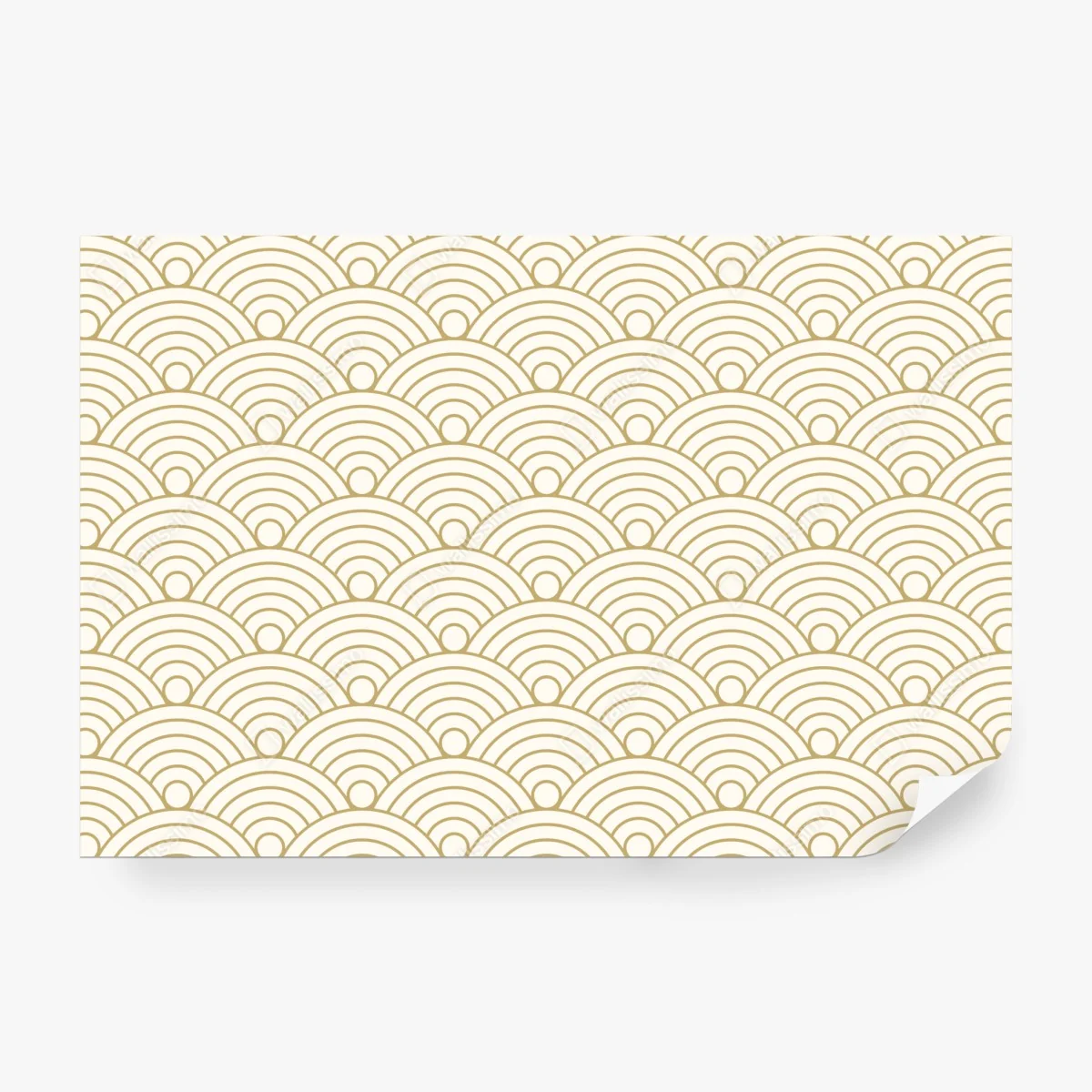 Fototapeta złoty wzór seigaiha – Wallissimo® Fototapeta złoty wzór seigaiha – Wallissimo®