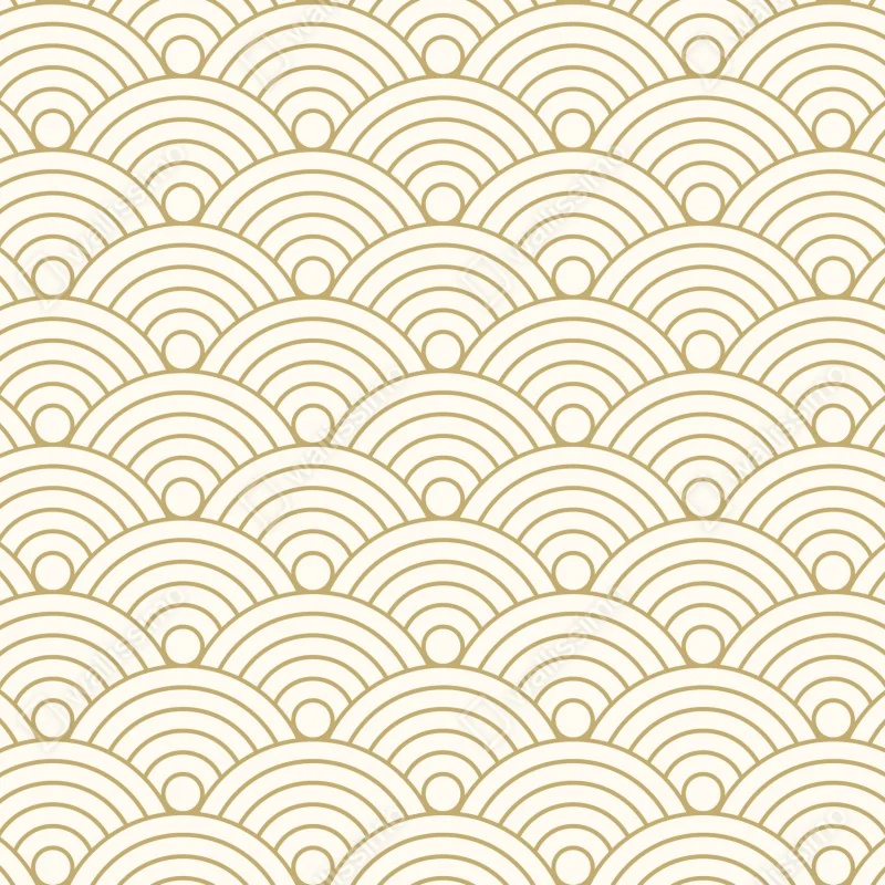 Fototapeta złoty wzór seigaiha – Wallissimo® Fototapeta złoty wzór seigaiha – Wallissimo®