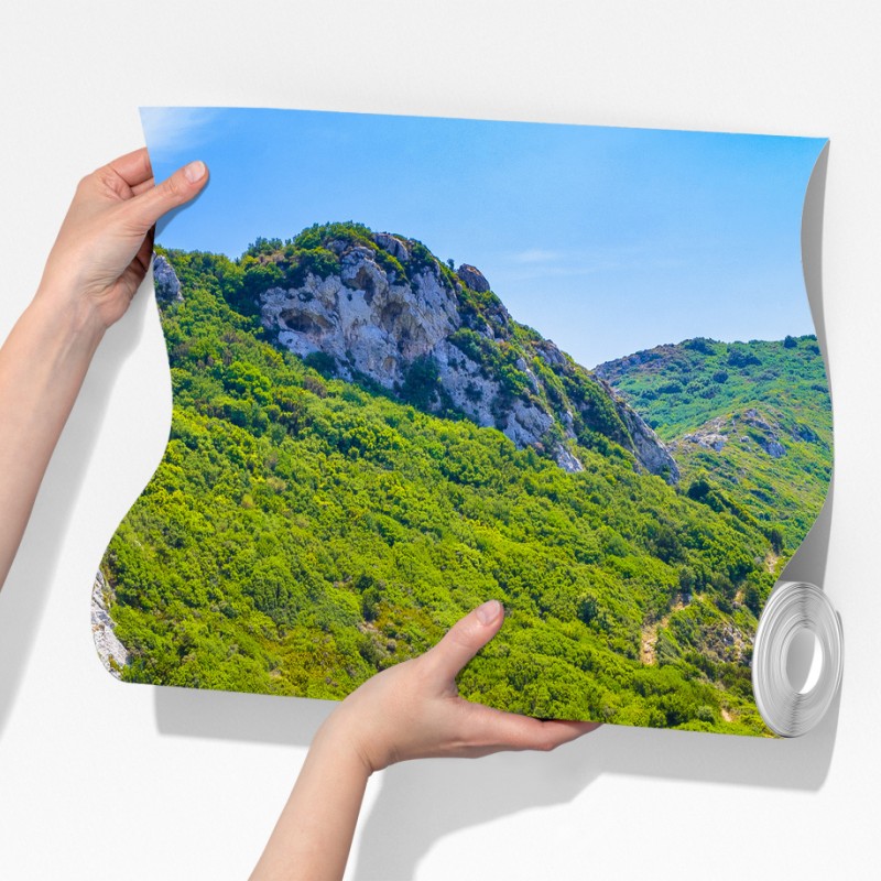 Fototapeta Porto Timoni panoramiczna plaża, Korfu – Wallissimo® Fototapeta Porto Timoni panoramiczna plaża, Korfu – Wallissimo®