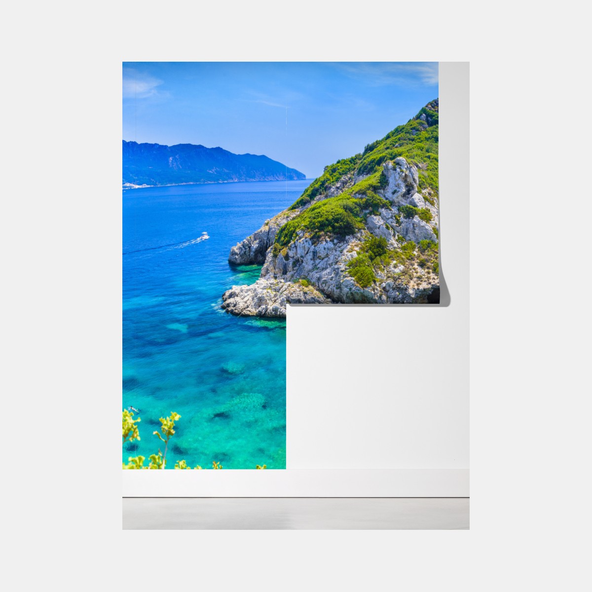 Fototapeta Porto Timoni panoramiczna plaża, Korfu – Wallissimo® Fototapeta Porto Timoni panoramiczna plaża, Korfu – Wallissimo®