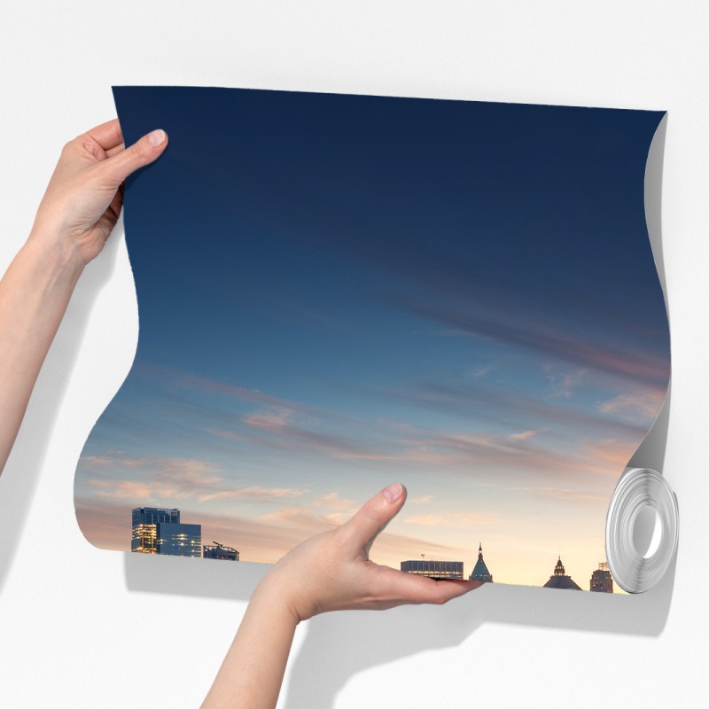 Fototapeta Manhattan panorama o wschodzie słońca – Wallissimo® Fototapeta Manhattan panorama o wschodzie słońca – Wallissimo®