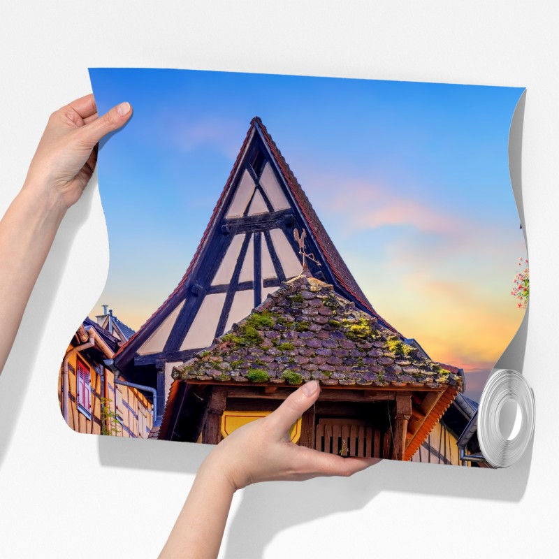 Fototapeta urokliwa ulica domów szachulcowych w Eguisheim, Alsacja – Wallissimo® Fototapeta urokliwa ulica domów szachulcowych w Eguisheim, Alsacja – Wallissimo®